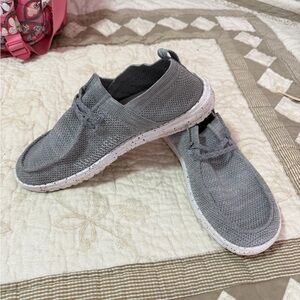Hey Dudes Women’s Lightweight Grey Knit Slip-On Sneakers